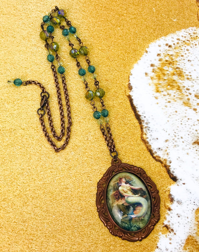 Mermaid Necklace, Mermaid Jewelry, Mermaid Lover Gift, Handmade, Free