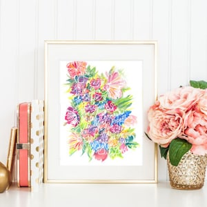 Wild Geese by Mary Oliver Poem Watercolor Painting- Printable Print