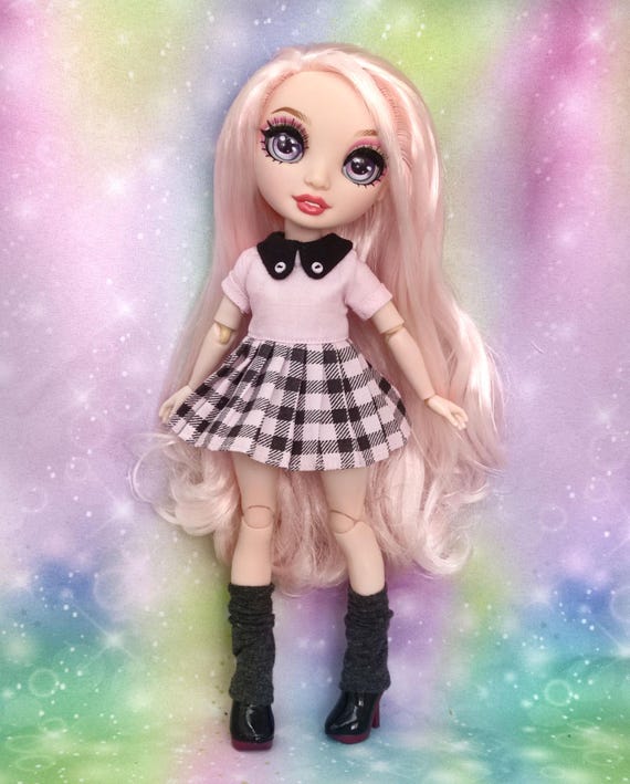 kawaii pink gingham dress Kawaii Pink Gingham Dress for Rainbow High, Monster G3, Pullip, Blythe &  Bratz