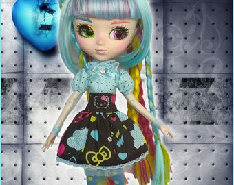 clothes for pullip or blythe doll, dress, shirt, skirt, socks