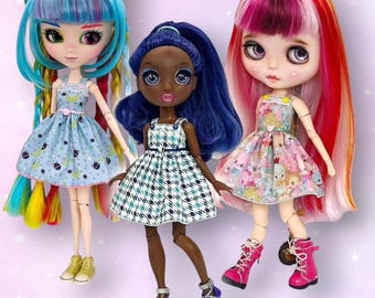 Puppenkleidung, Rainbow High, Pullip, Blythe, Monster G3, Sommerkleid.