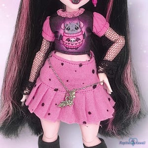 Vestito da pipistrello per Monster G3, Rainbow High, Blythe, Pullip • Vestiti per bambole gotiche • Vestito punk su misura