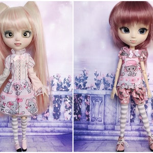 Pullip doll clothes, skirt, dress, shirt, bloomers