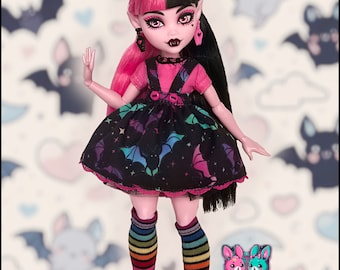 Set gonna e camicia fatti a mano per la bambola Draculaura g3, monster high