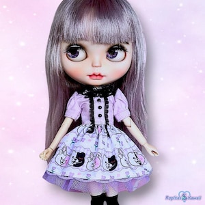 Custom Made Kawaii Dress for Monster G3, Rainbow High, Blythe or Pullip - Made to Order Doll Clothes - Pastel Goth Character Outfit