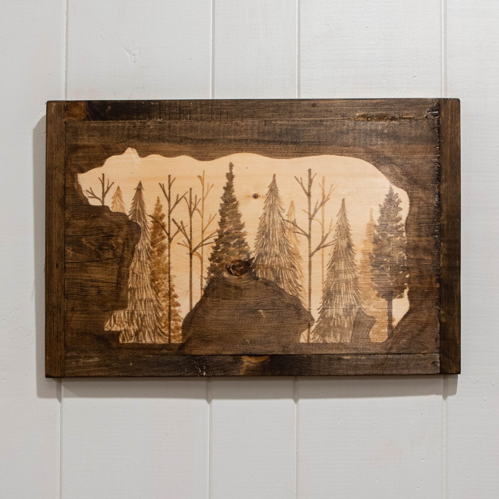 Woodland Bear Decor Log Cabin Bear Decor Hunting Man Cave Etsy