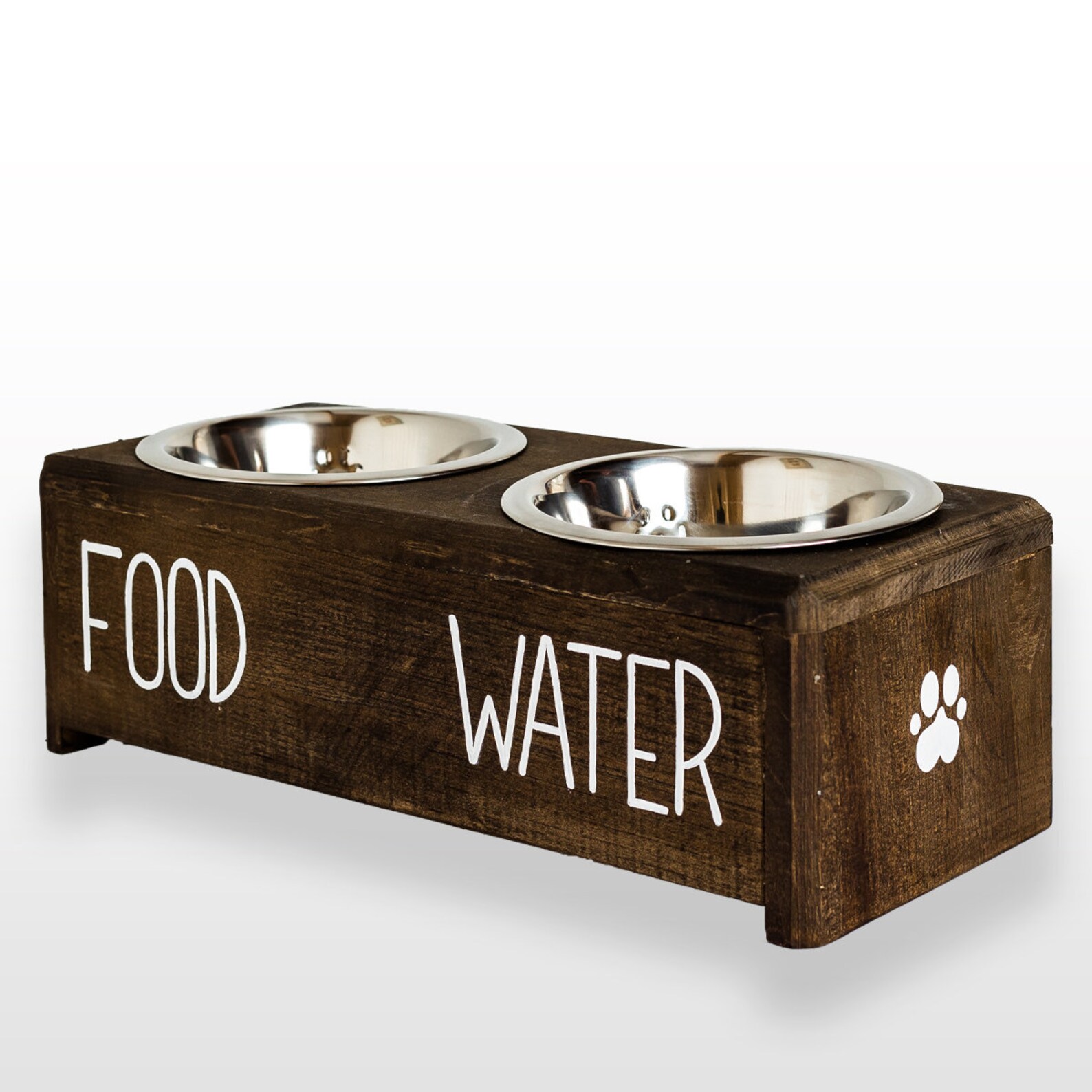 Rae Dunn Inspired Wooden Cat bowl stand Cat food and water Etsy