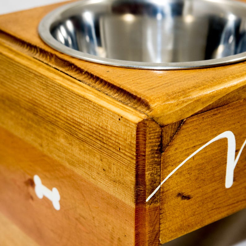 Elevated Dog Feeding Station INCLUDES Stainless Steel Bowls Etsy
