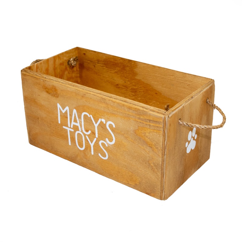 Personalized Wood dog toy box Pet toy bin Dog toy bin Etsy