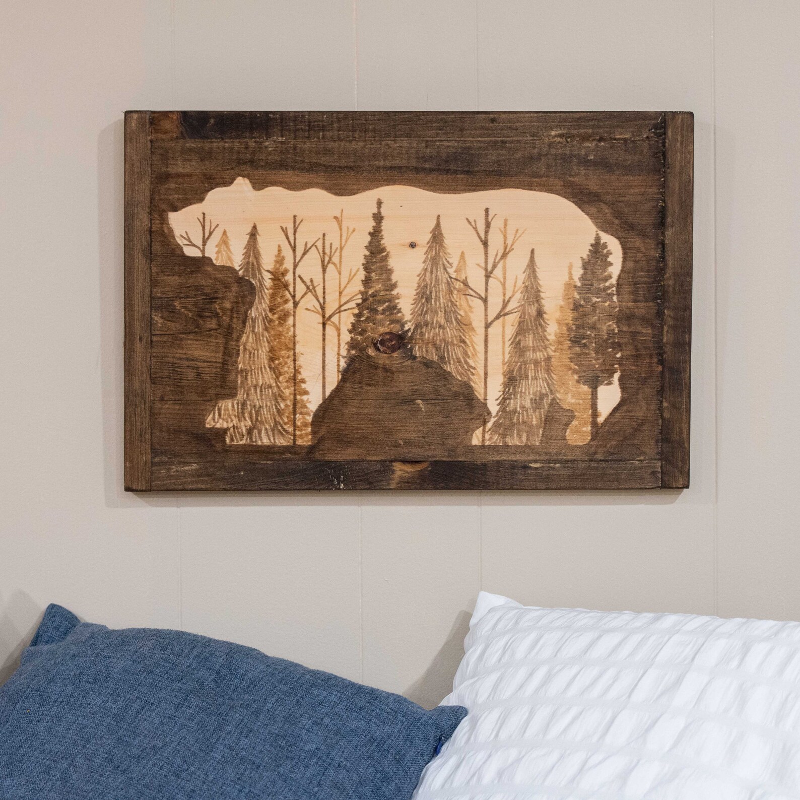 Woodland Bear Decor Log Cabin Bear Decor Hunting Man Cave Etsy