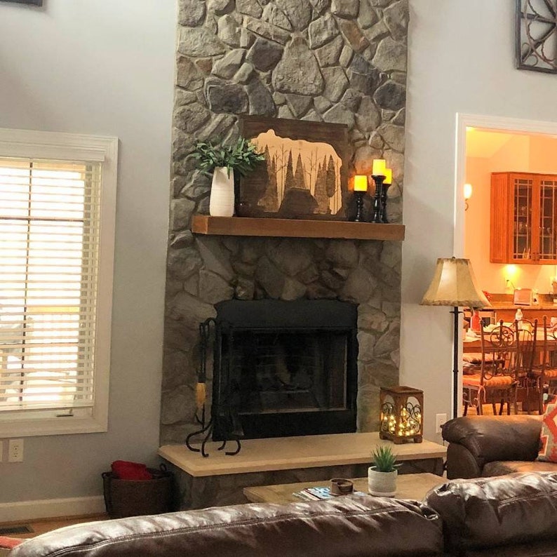 Large Woodland Bear Decor Log Cabin Bear Decor Hunting Man Etsy