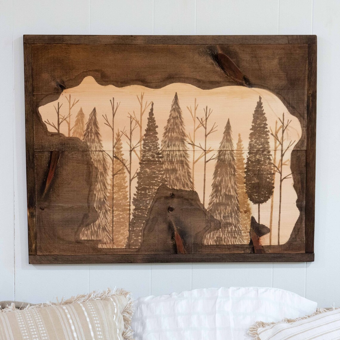 Large Woodland Bear Decor Log Cabin Bear Decor Hunting Man Etsy