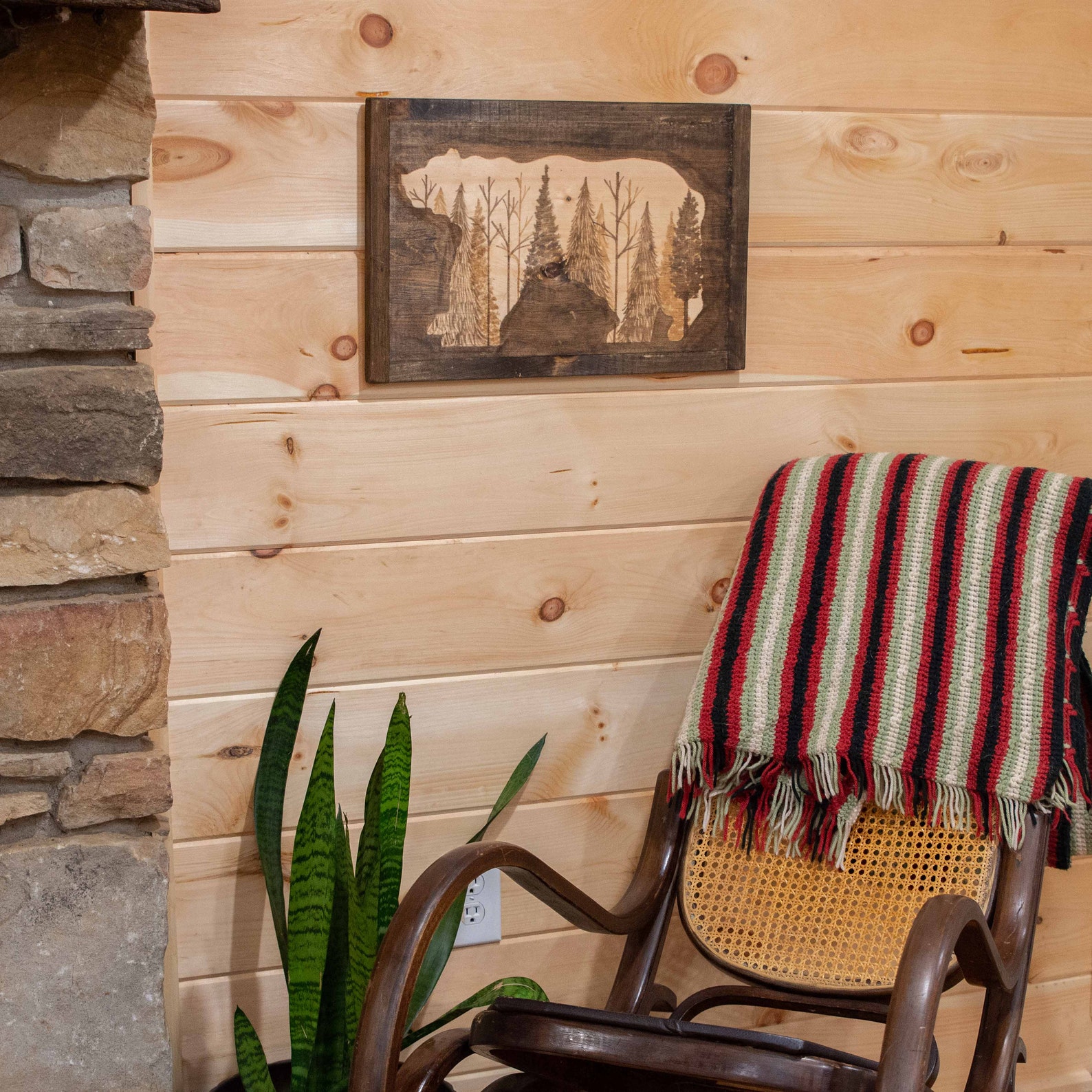 Woodland Bear Decor Log Cabin Bear Decor Hunting Man Cave Etsy