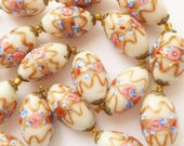 Venetian Glass Wedding Cake Necklace Antique Murano Glass Beads