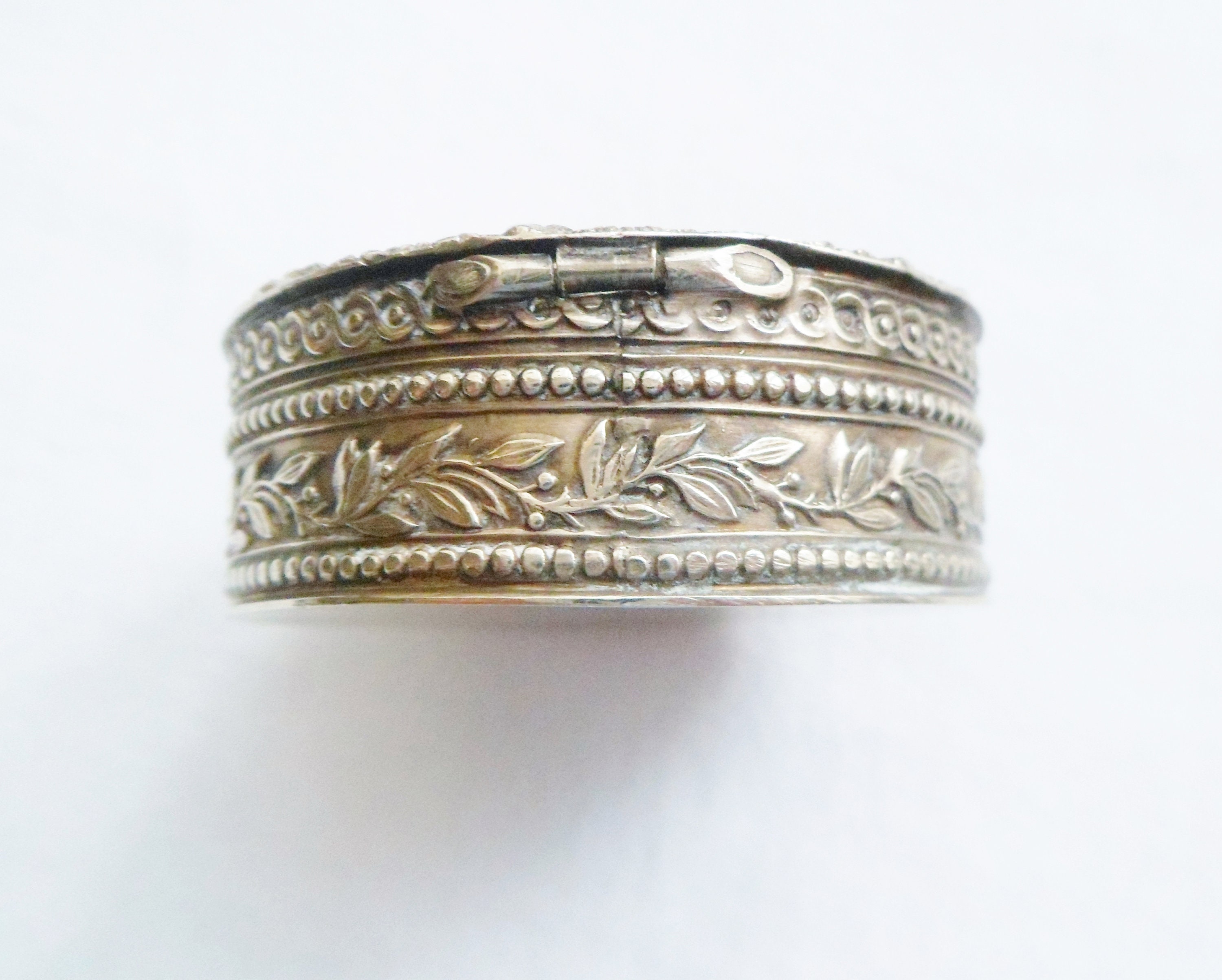Victorian Silver Plate Cherubs Repoussé Jewel Casket ~ Antique Jewellery Box Angels ~ Vintage Germany Putti Trinket Box