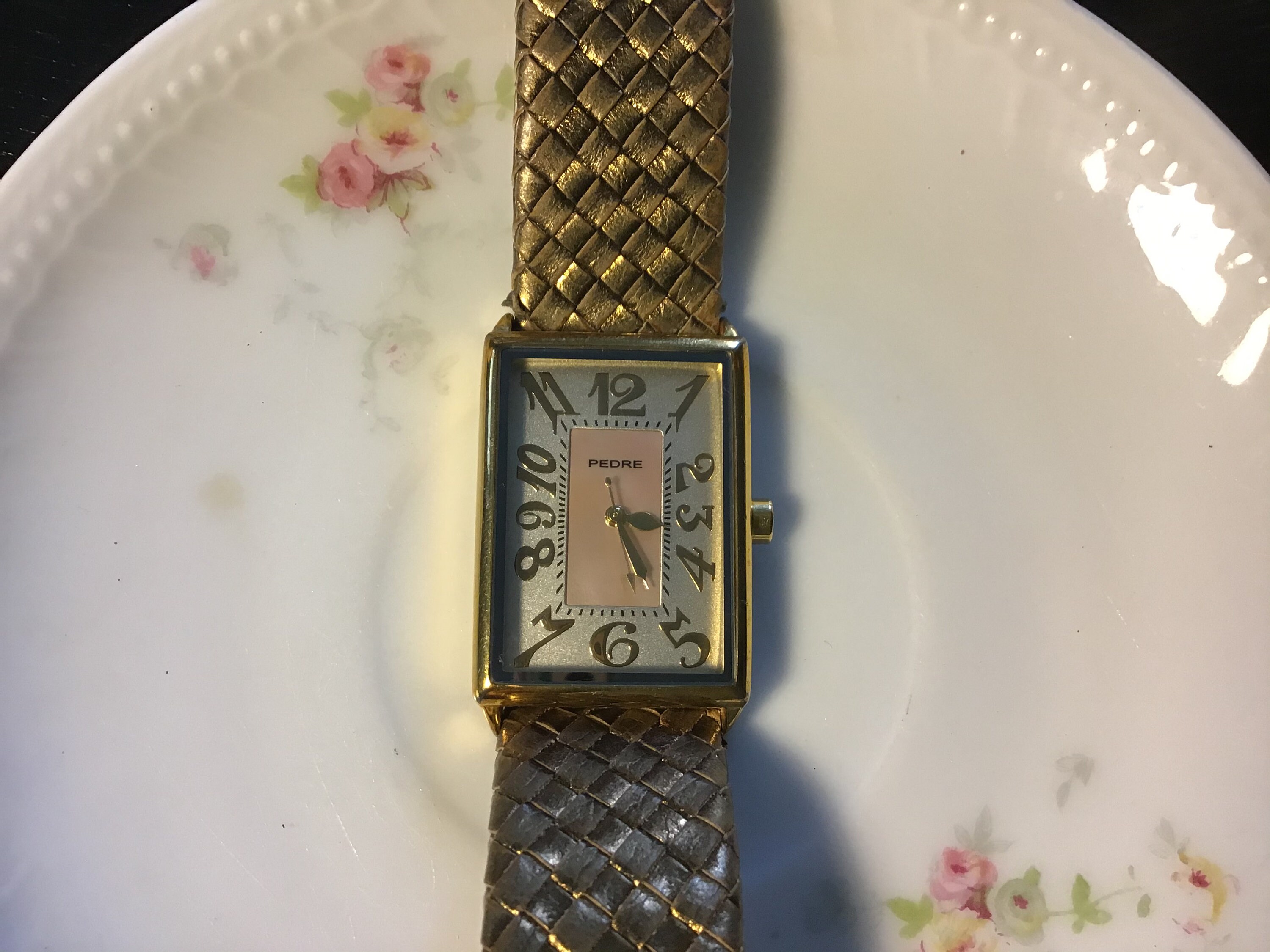 Vintage Womens PEDRE MOP Face Glowing Leather Braid WATCH Etsy