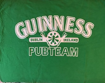 Vintage Guinness Pub Team T-Shirt, Dublin Ireland, Size Medium