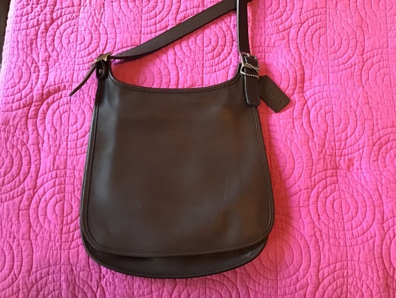Vintage COACH Chocolate Brown Small Hippie Flap Ba
