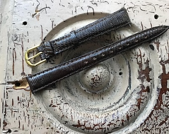 Vintage Genuine Brown Lizard 13mm 1/2” Hong Kong Watch Band