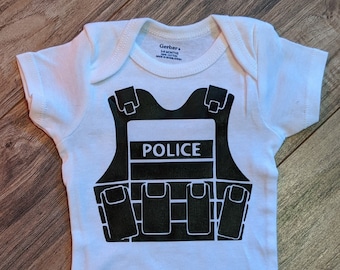 POLICE / TACTICAL VEST Infant Bodysuit, Shower Gift