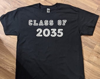 Class of 2035 Kindergarten through 12th Grade Hand Print Shirt Graduation