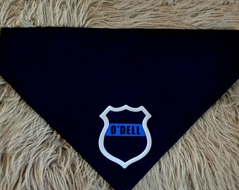 Military, Police, Fire, Corrections BANDANAS- Dogs, Thin Blue, Red, Green, Silver, Yellow, etc. Line Badge or Rank