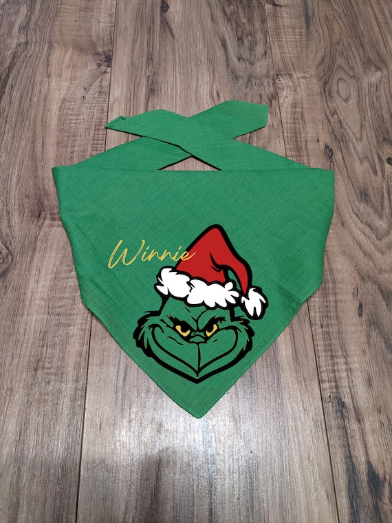 GRINCH DOG BANDANA Green Personalized Christmas Etsy