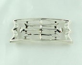 Long Vintage 1970 39 s Sand Cast Hand Made Sterling Silver Belt Buckle SAND-BK2