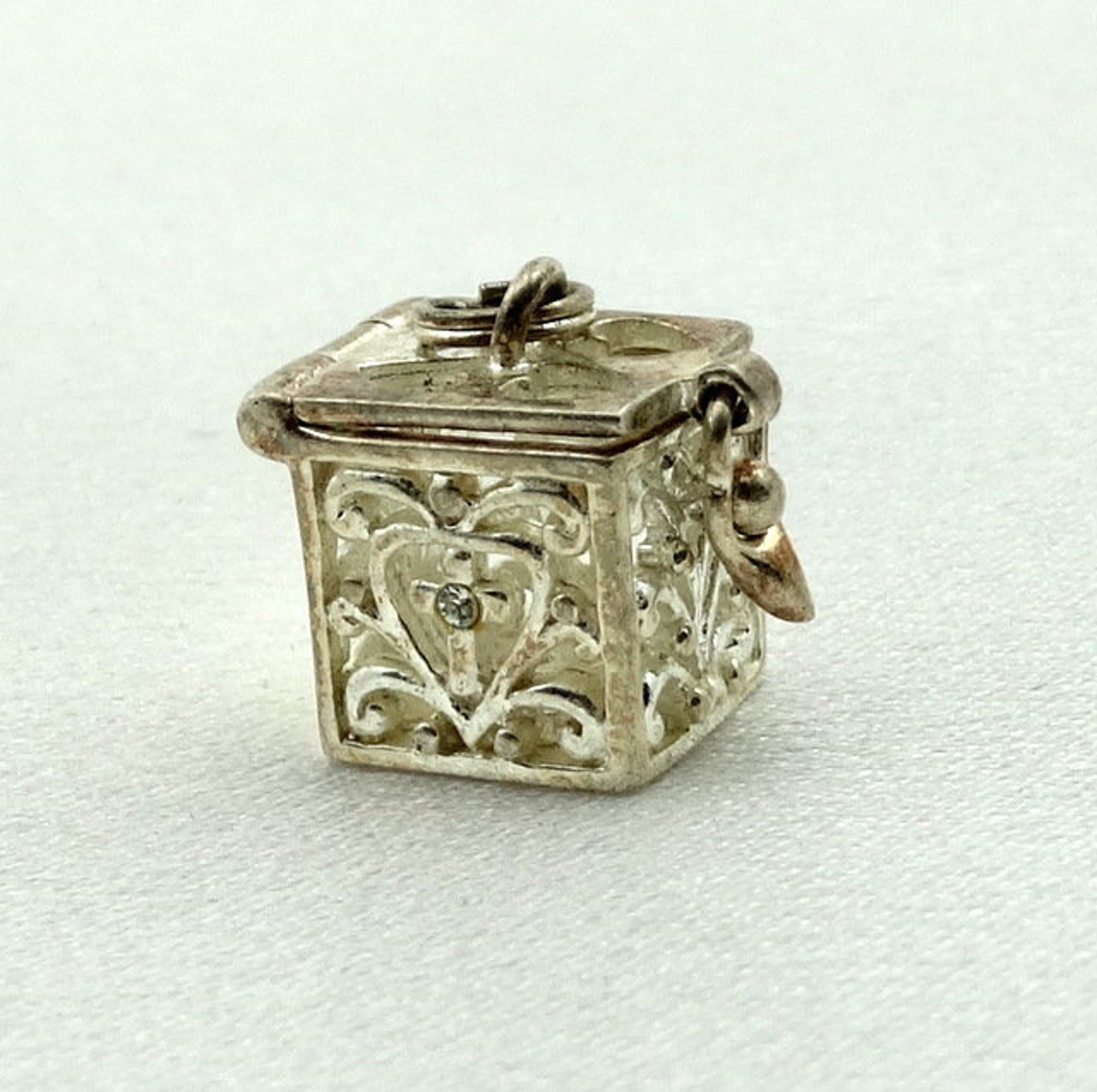 Box Vintage Sterling Silver Charm FREE SHIPPING BOXCM14 Etsy