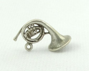 French Horn Vintage Sterling Silver Charm FREE SHIPPING!  #HORN-CM6