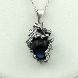 Enter The Dragon! Vintage Sterling and Fiber Optic Ball Pendant FREE SHIPPING and 20&quot; Sterling Silver Chain! #DRAGON-SPC13