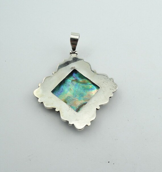 Gorgeous Shining Abalone Shell Set In Solid Sterl… - image 5