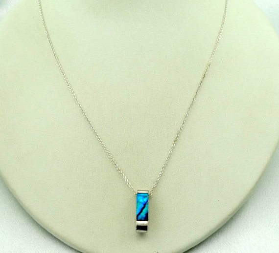 Gorgeous Abalone Shell Inlay Sterling Silver Pend… - image 2