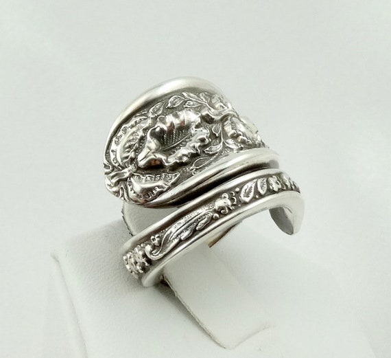 Real Solid Sterling Silver Spoon Ring Adjustable … - image 4