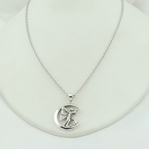 Fairy Moon Sterling Silver Pendant FREE SHIPPING 18 Sterling Silver Chain Included FAIRY-SPC11 image 2