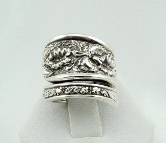 Real Solid Sterling Silver Spoon Ring Adjustable … - image 1
