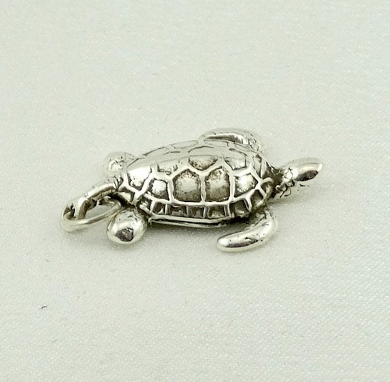 Sea Turtle Vintage  Sterling  Silver Charm FREE S… - image 4