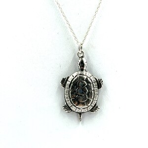 Fun Sea Turtle Sterling Silver Pendant. FREE SHIPPING! 18 Inch Sterling Silver Chain Included! #TURTLE-SPC3