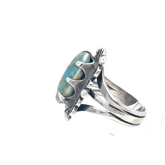Rectangular Royston Turquoise Ring Size 6 1/2 FRE… - image 4