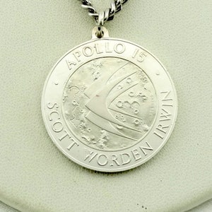 Unique Collectable Apollo 15 Commemorative Sterling Silver Pendant FREE SHIPPING 23&quot; Sterling Silver Chain Included! #APOLLO15-SPC1