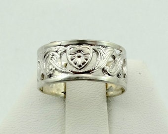 Circle Me With Love...Sterling Silver Heart Band/Ring SIZE6 FREE SHIPPING! #6HEARTS-SR4