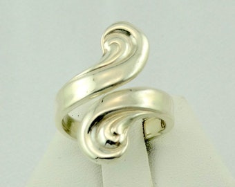 Real Hand Made Sterling Silver Swirl Pattern Spoon Ring Adjustable Size 6 3/4 FREE SHIPPING! #SWIRLSP-SR5