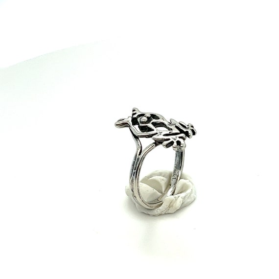 Funky Frog Handmade Sterling Silver Ring Size 5 1… - image 3