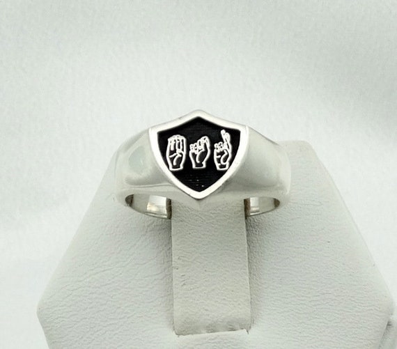 Vintage Pre-Owned Sign Language Sterling Silver C… - image 1