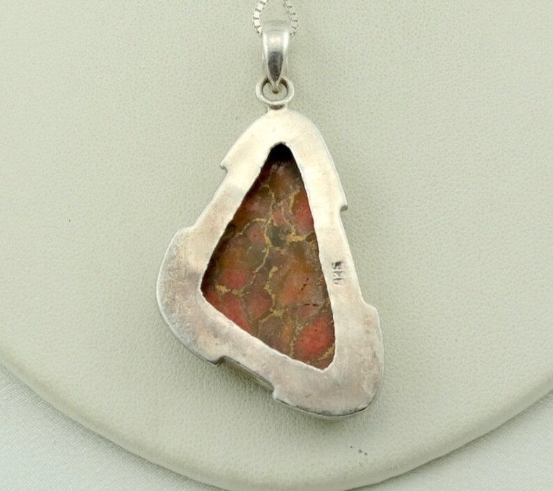 Gorgeous Large Poppy Jasper Sterling Silver Pendant FREE SHIPPING #POPPY-SPC6 20 Sterling Silver Chain Included