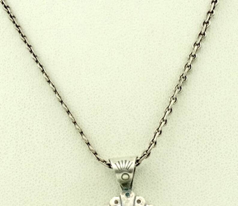 Quoc Turquoise Company Native American Sterling Silver Inlay Pendant FREE SHIPPING #QT-SPC2 Q.T 18 Sterling Silver Chain Included