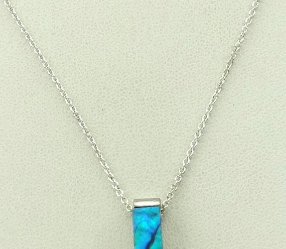 Gorgeous Abalone Shell Inlay Sterling Silver Pend… - image 3