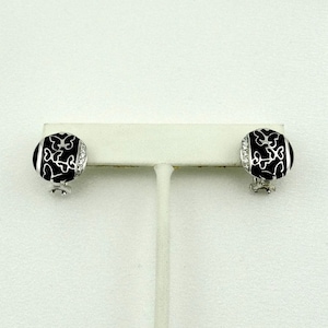 Vintage Rosato mariposa esmalte, Rhinestone y plata de ley Post Back Pendientes GRATIS ENVIO! #BUTTERFLY-ERG3