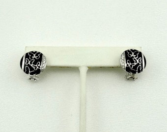 Vintage Rosato Butterfly Enamel, Rhinestone and Sterling Silver Post Back Earrings FREE SHIPPING! #BUTTERFLY-ERG3