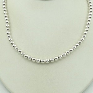 18 Inch Hand Made 6 mm Hollow Ball Bead Sterling Silver Necklace FREE SHIPPING! #6MM18L-BN1